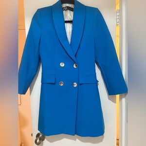 Zara Vibrant Blue Blazer Dress